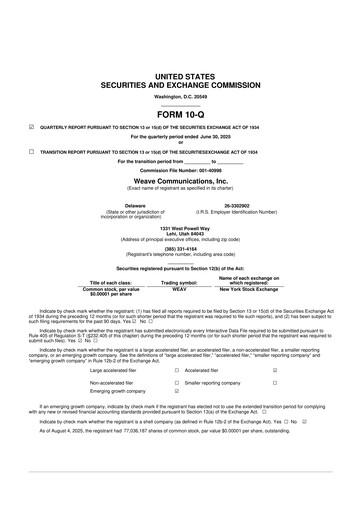 Thumbnail Weave Communications 10-Q Quarterly Report FY2025 