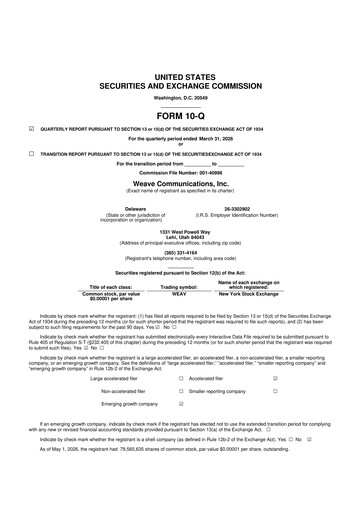 Thumbnail Weave Communications 10-Q Quarterly Report FY2026 