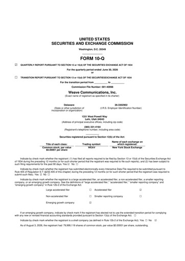 Thumbnail Weave Communications 10-Q Quarterly Report FY2026 