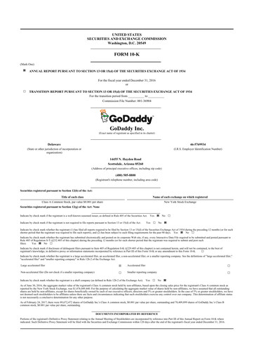 Thumbnail GoDaddy 10-K Annual Report 2016