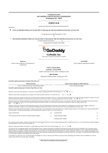 Thumbnail GoDaddy 10-K Annual Report 2017