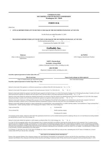 Thumbnail GoDaddy 10-K Annual Report 2018