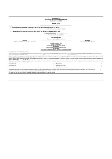 Thumbnail GoDaddy 10-Q Quarterly Report FY2024 