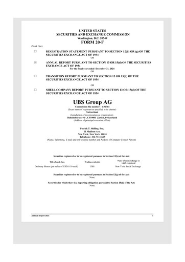 Thumbnail UBS 20-F Annual Report 2024