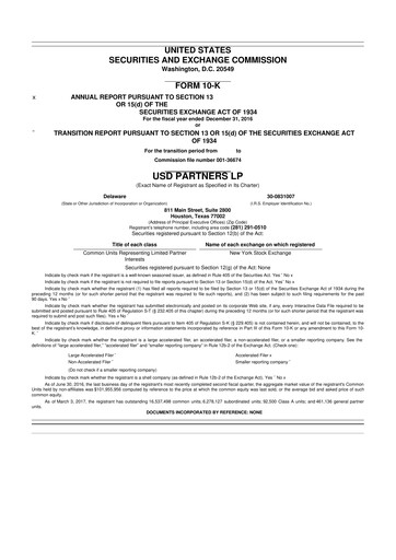 Vorschaubild USD Partners
 10-K Jahresbericht 2016