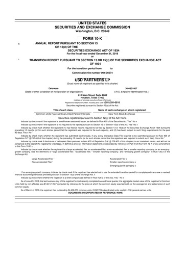 Vorschaubild USD Partners
 10-K Jahresbericht 2018
