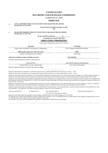 Thumbnail Urban Edge Properties
 10-K Annual Report 