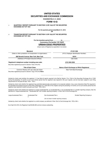 Thumbnail Urban Edge Properties
 10-Q Quarterly Report FY2016 