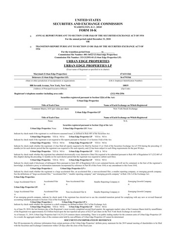 Thumbnail Urban Edge Properties
 10-K Annual Report 2018