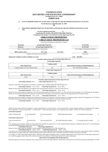 Thumbnail Urban Edge Properties
 10-K Annual Report 2019
