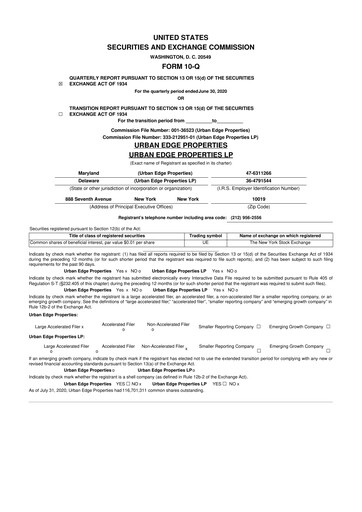 Thumbnail Urban Edge Properties
 10-Q Quarterly Report FY2020 