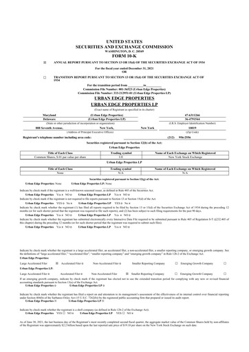 Thumbnail Urban Edge Properties
 10-K Annual Report 2021