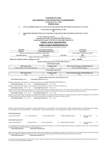 Thumbnail Urban Edge Properties
 10-K Annual Report 2024