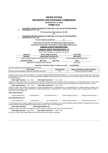 Thumbnail Urban Edge Properties
 10-Q Quarterly Report FY2026 