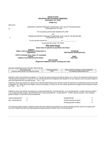 Thumbnail The Joint Corp. 10-Q Quarterly Report FY2023 