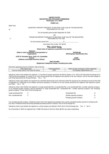 Thumbnail The Joint Corp. 10-Q Quarterly Report FY2025 