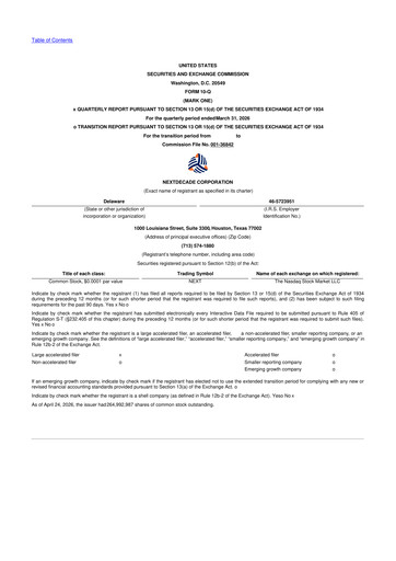 Thumbnail NextDecade Corp 10-Q Quarterly Report FY 