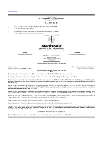 Thumbnail Medtronic 10-K Annual Report 2015