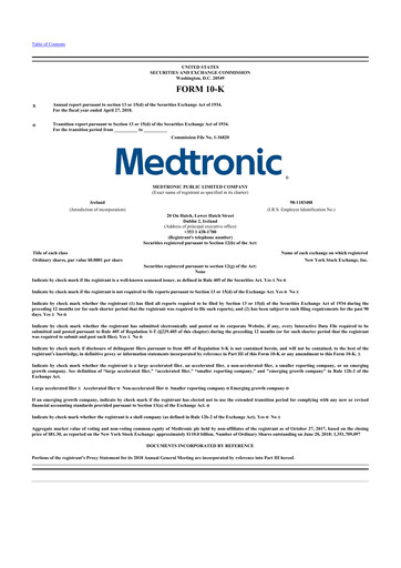 Thumbnail Medtronic 10-K Annual Report 2018