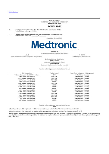 Thumbnail Medtronic 10-K Annual Report 2021