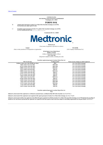 Thumbnail Medtronic 10-K Annual Report 2022