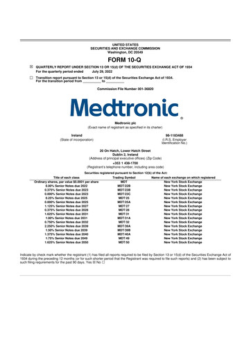 Vorschaubild Medtronic 10-Q Quartalsbericht 2023 