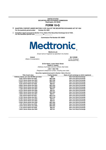 Vorschaubild Medtronic 10-Q Quartalsbericht 2023 