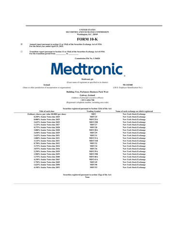 Thumbnail Medtronic 10-K Annual Report 2025