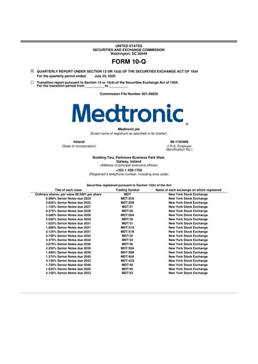 Vorschaubild Medtronic 10-Q Quartalsbericht 2026 