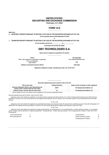 Miniature DBV Technologies 10-Q Rapport trimestriel 2024 