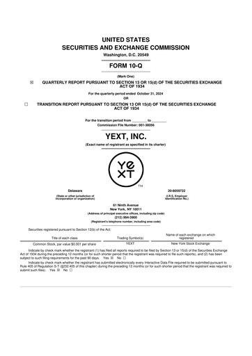 Thumbnail Yext 10-Q Quarterly Report FY2025 