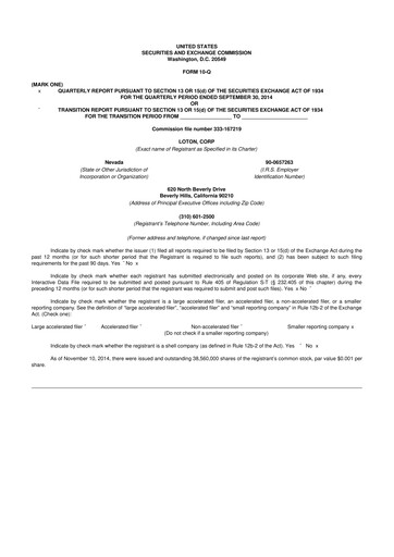 Vorschaubild LiveOne 10-Q Quartalsbericht  