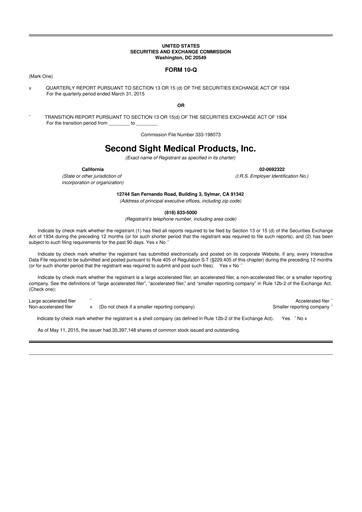 Thumbnail Vivani Medical 10-Q Quarterly Report FY2015 