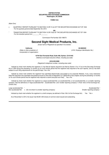 Thumbnail Vivani Medical 10-Q Quarterly Report FY2015 