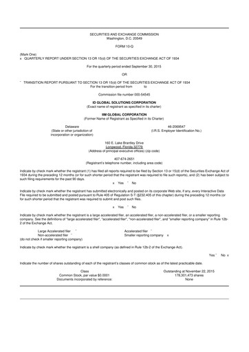 Thumbnail authID 10-Q Quarterly Report FY2015 