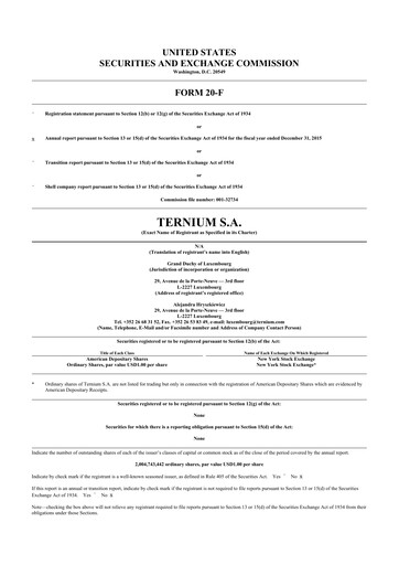 Thumbnail Ternium
 20-F Annual Report 