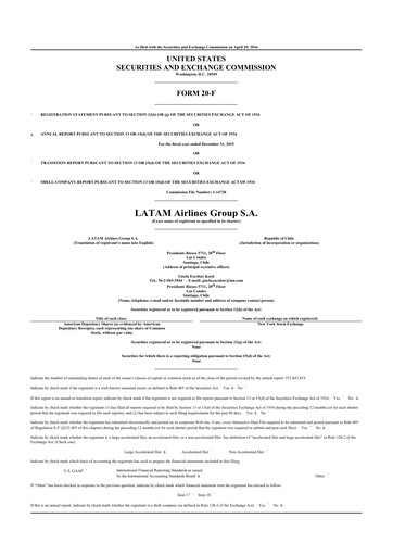 Thumbnail LATAM Airlines  20-F Annual Report 