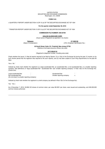 Vorschaubild Avalon GloboCare 10-Q Quartalsbericht 2016 