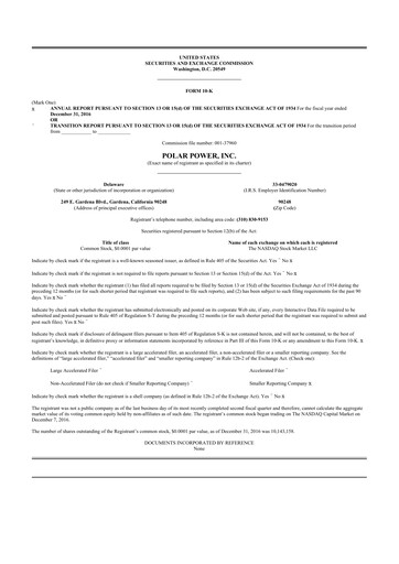 Thumbnail Polar Power
 10-K Annual Report 