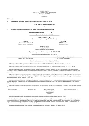 Thumbnail Atossa Therapeutics 10-K Annual Report 2016