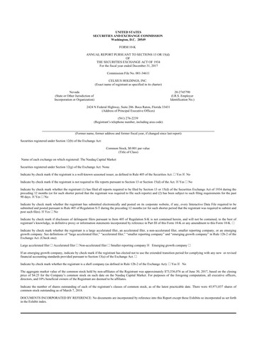 Thumbnail Celsius Holdings
 10-K Annual Report 2017