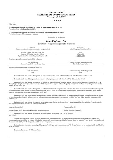 Thumbnail Interparfums 10-K Annual Report 2017