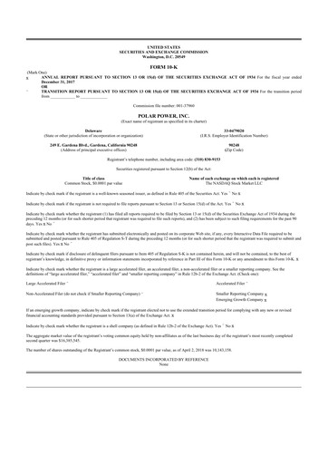 Thumbnail Polar Power
 10-K Annual Report 2017