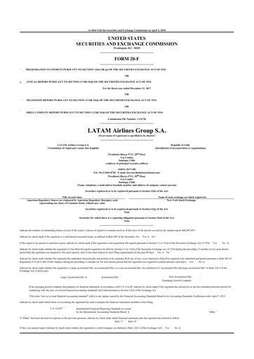 Thumbnail LATAM Airlines  20-F Annual Report 2017