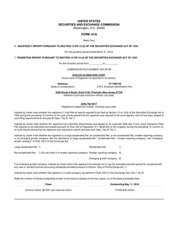 Vorschaubild Avalon GloboCare 10-Q Quartalsbericht 2018 