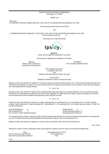 Thumbnail authID 10-Q Quarterly Report FY2018 