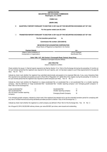 Miniature Kaixin Holdings 10-Q Rapport trimestriel 2018 