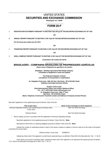 Vorschaubild BrasilAgro 20-F Jahresbericht 