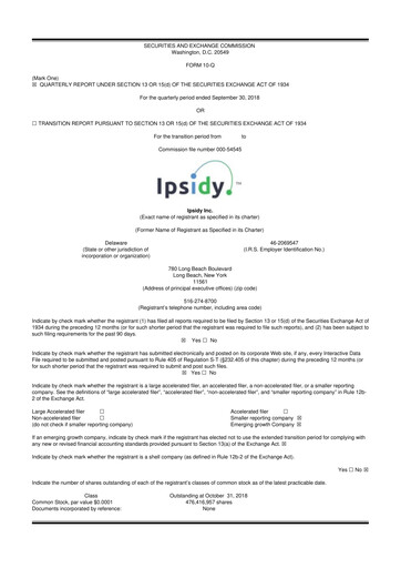 Thumbnail authID 10-Q Quarterly Report FY2018 