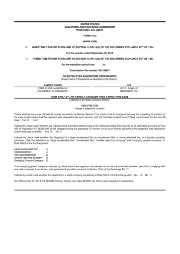 Miniature Kaixin Holdings 10-Q Rapport trimestriel 2018 